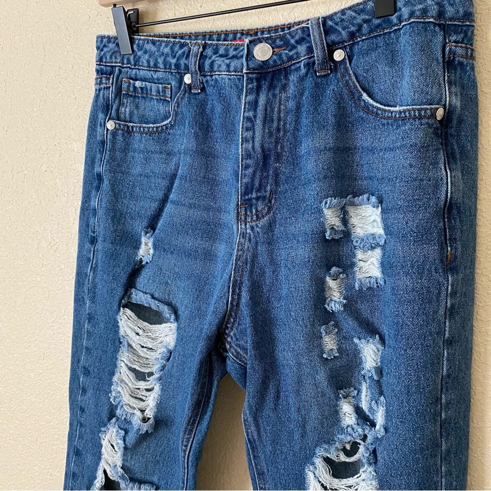 Distressed Blue Jeans - Picture 2 of 10